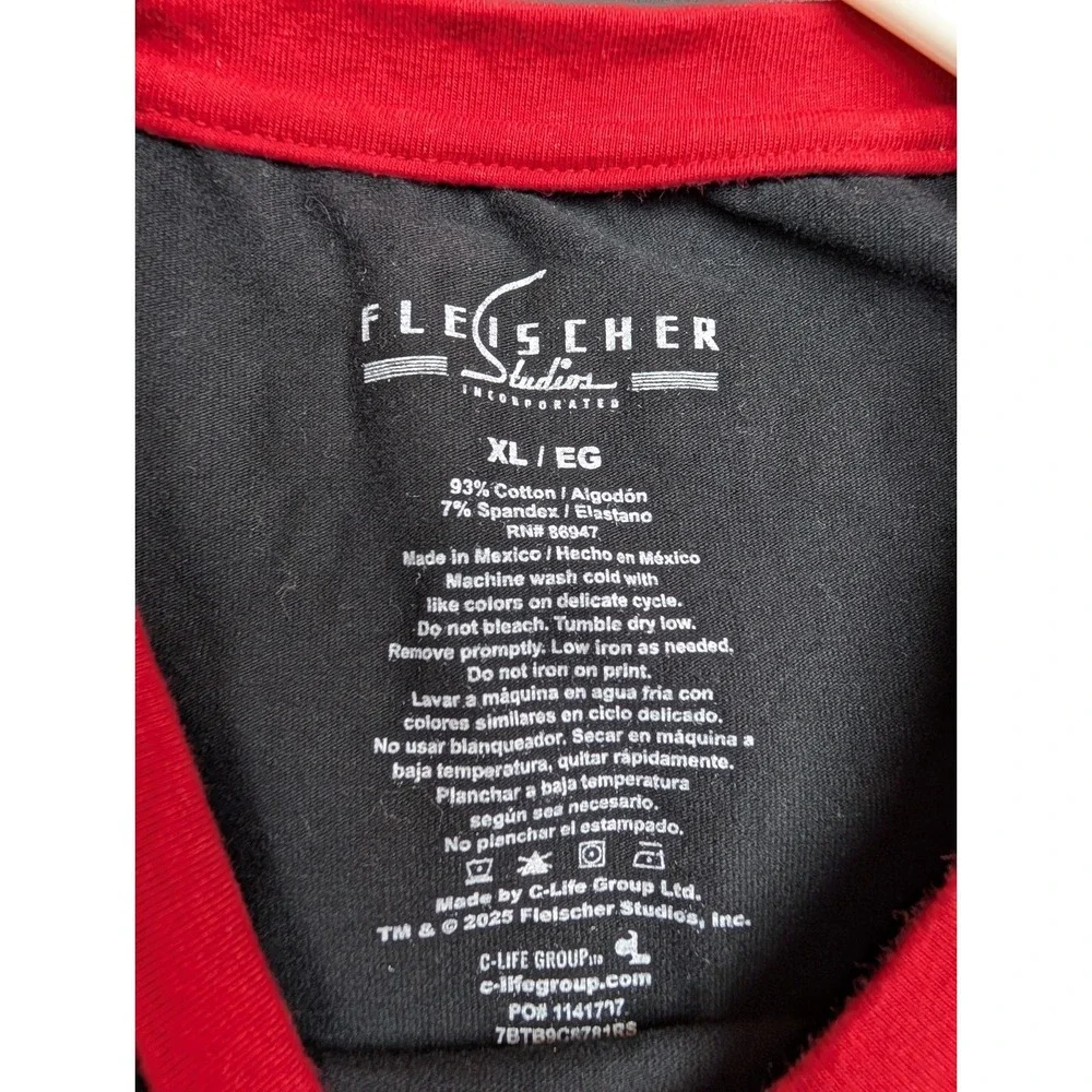 Fleischer Studios Kids Short Sleeve Black‎ T Shirt Size XL Betty Boop